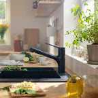 Hansgrohe Zesis M33 Kitchen Mixer 150 Pull out Spray 2jet - Matt Black - 74800673