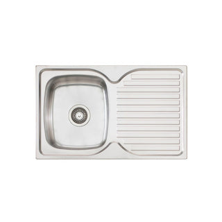Harmony Bassini Reversible Single Bowl Sink with Drainer PPH20 - 1 Tap Hole with Left Hand Drainer - PPH21 1TH