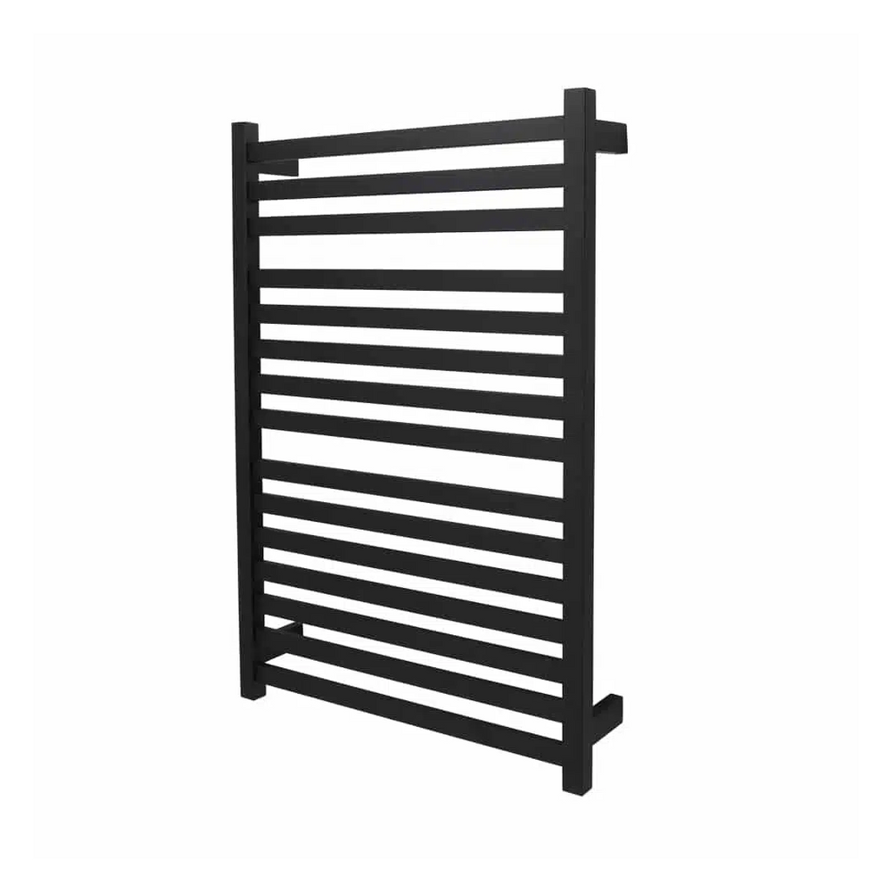 Hotwire Aguzzo Flat Rectangular Heated Towel Ladder 15 Rails Matte Black