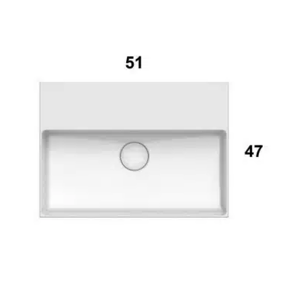 Globo T-Edge 510 Wall Hung or Countertop Basin (1 Tap Hole) - Gloss White IN051BI
