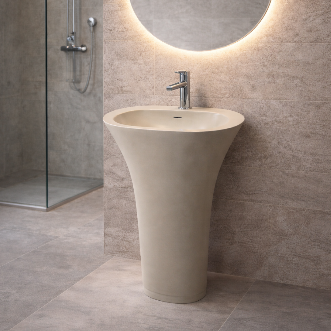 Pietra Bianca Iceland Freestanding Basin - 1 Tap Hole - Charcoal - PBS2024-C