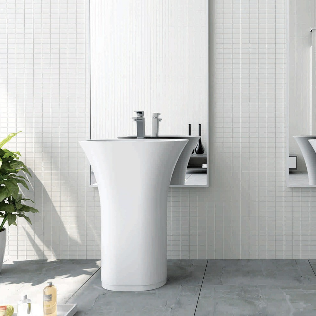Pietra Bianca Iceland Freestanding Basin - 1 Tap Hole - Charcoal - PBS2024-C