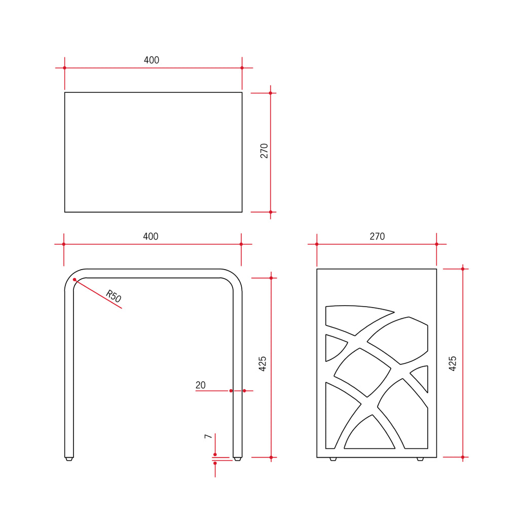 Thermogroup Ivy Shower Stool 400x270mm - Black - IS4027B