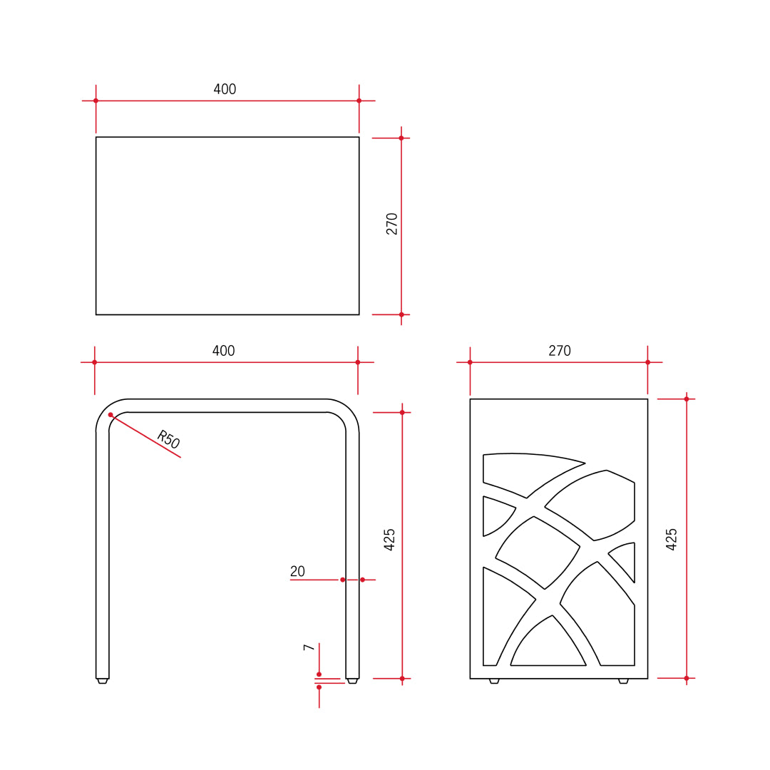 Thermogroup Ivy Shower Stool 400x270mm - Black - IS4027B