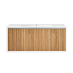 Parisi Jazz 1200mm Wall Hung Matte White Vanity - Rovere Naturale - JZ-1200MW-RN