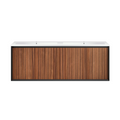 Parisi Jazz 1400mm Wall Hung Matte Black Vanity - Walnut Naturale - JZ-1400DMB-WN