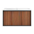 Parisi Jazz 900mm Wall Hung Matte Black Vanity - Walnut Naturale - JZ-900MB-WN