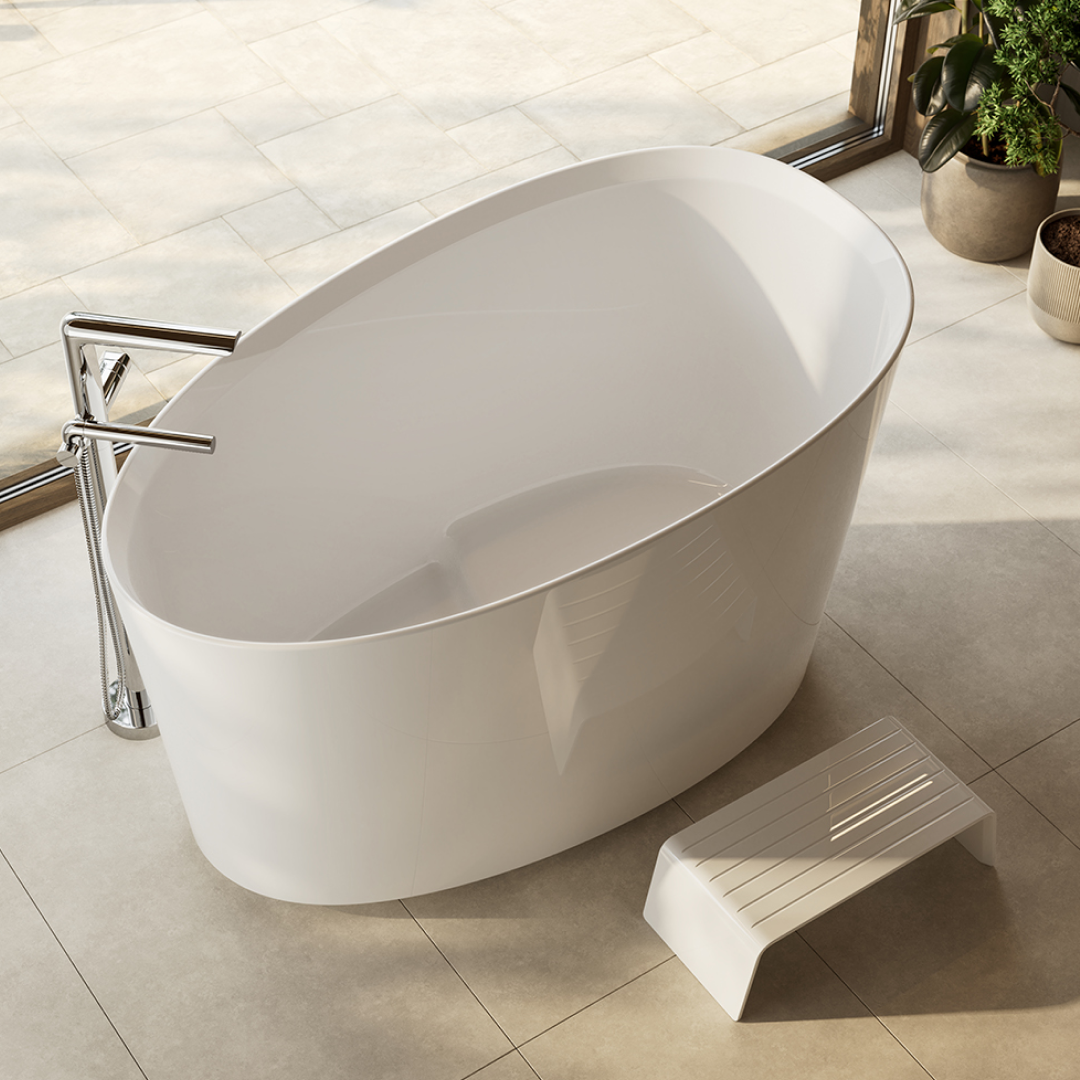 Victoria + Albert QuarryCast Bath Step - Matte White K-ST-SM