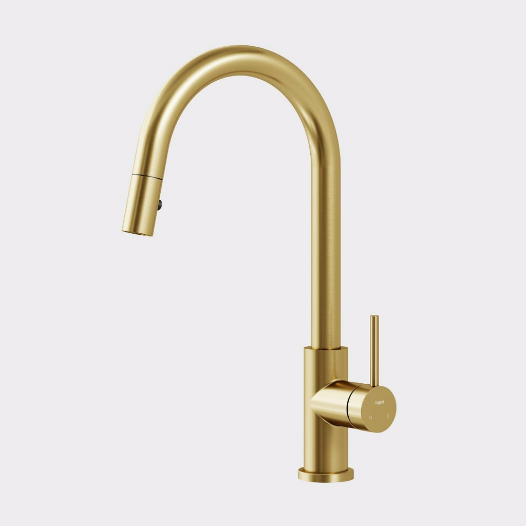 Argent Grace 2.0 Pull-Out Kitchen Mixer - LF Brushed Gold K077485B