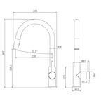 Argent Grace 2.0 Pull-Out Kitchen Mixer - LF Chrome K077461B