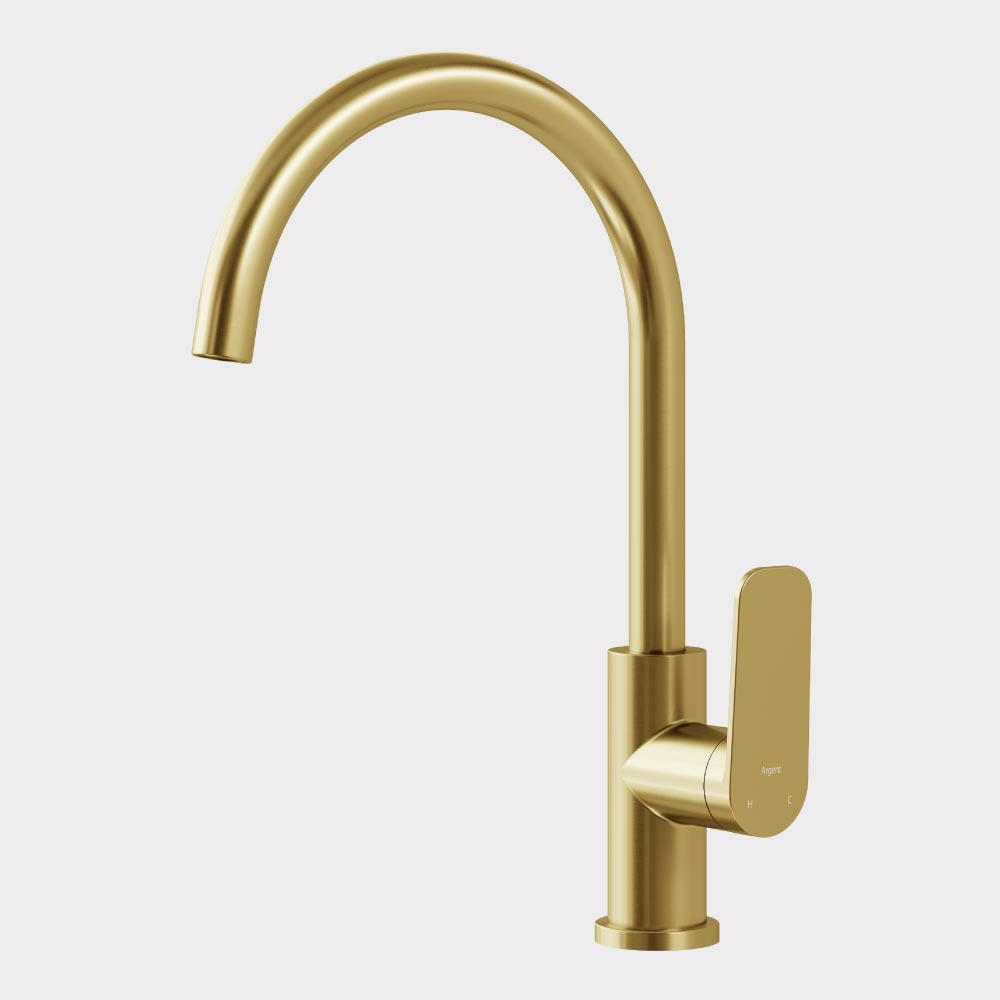 Argent Pace 2.0 Gooseneck Kitchen Mixer - Brushed Gold LF K833685