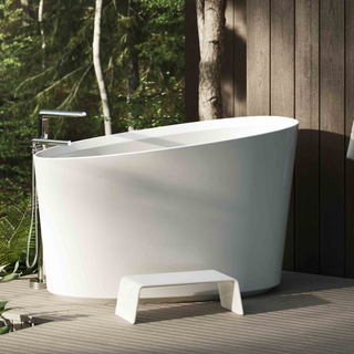 Victoria + Albert Kerid 1350 Quarrycast Freestanding Bath - Matte White KERM-N-SM-NO