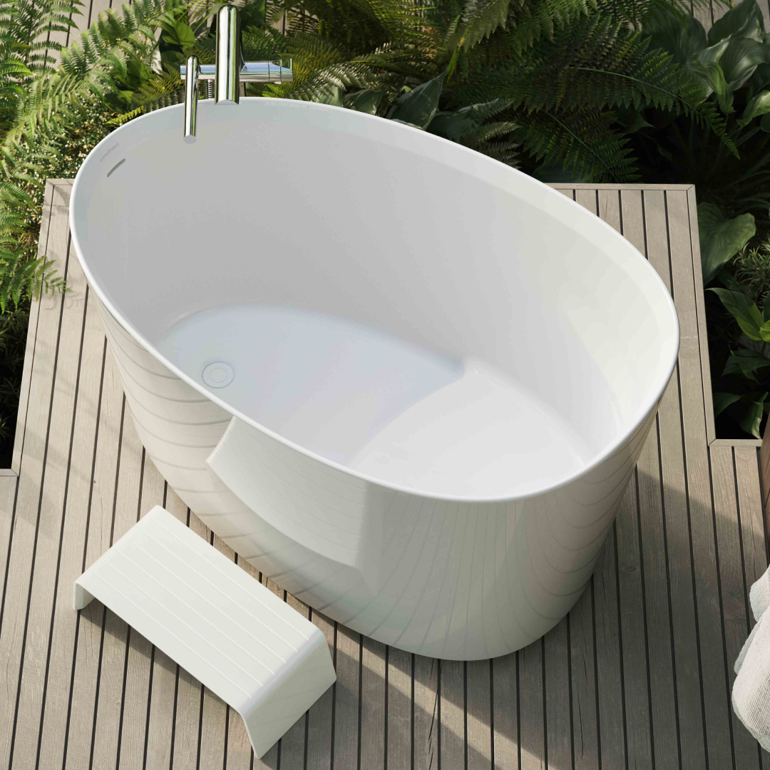 Victoria + Albert Kerid 1350 Quarrycast Freestanding Bath - Matte White KERM-N-SM-NO