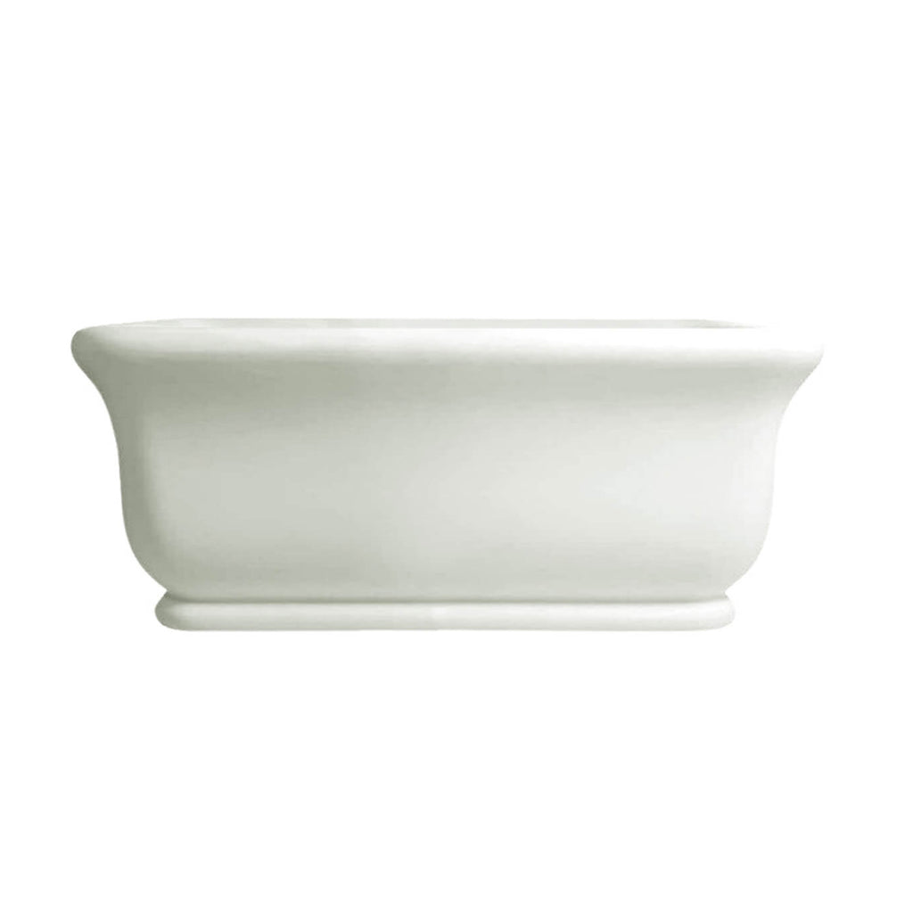 Turner Hastings Kirkham 1600 TitanCast Solid Surface Freestanding Bath without Overflow - Satin Silk White - KI1600TCB