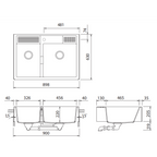 Abey Schock Kallio M-175 1 & 3/4 Bowl Sink 1TH - Night - KM-175NT