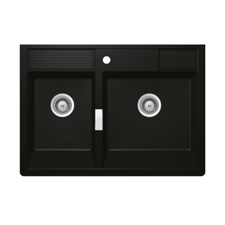 Abey Schock Kallio M-175 1 & 3/4 Bowl Sink 1TH - Night - KM-175NT