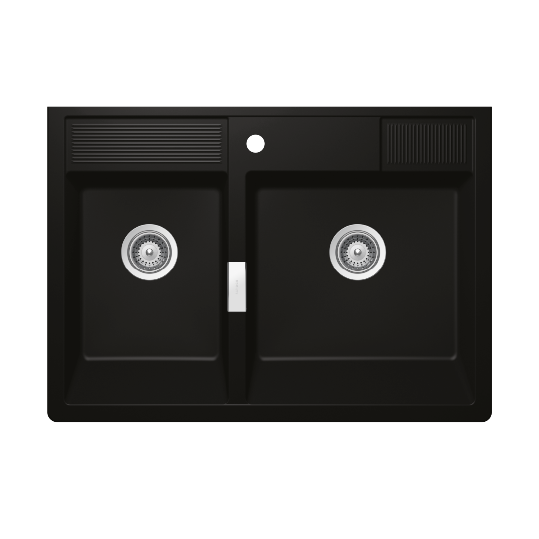 Abey Schock Kallio M-175 1 & 3/4 Bowl Sink 1TH - Night - KM-175NT