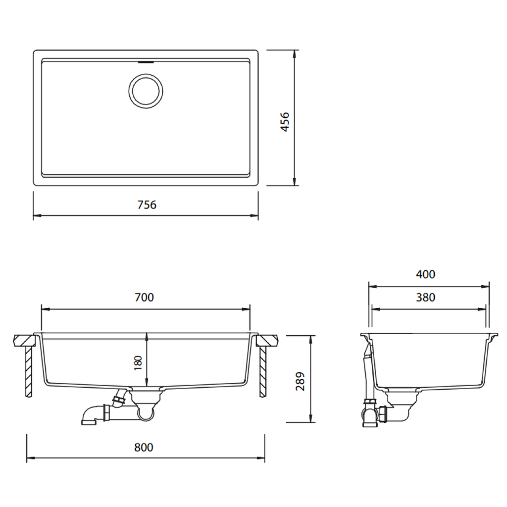 Abey Schock Kiruna KN-100XLD Extra Large Single Bowl Sink - Day