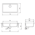 Abey Schock Kiruna KN-100XLD Extra Large Single Bowl Sink - Day