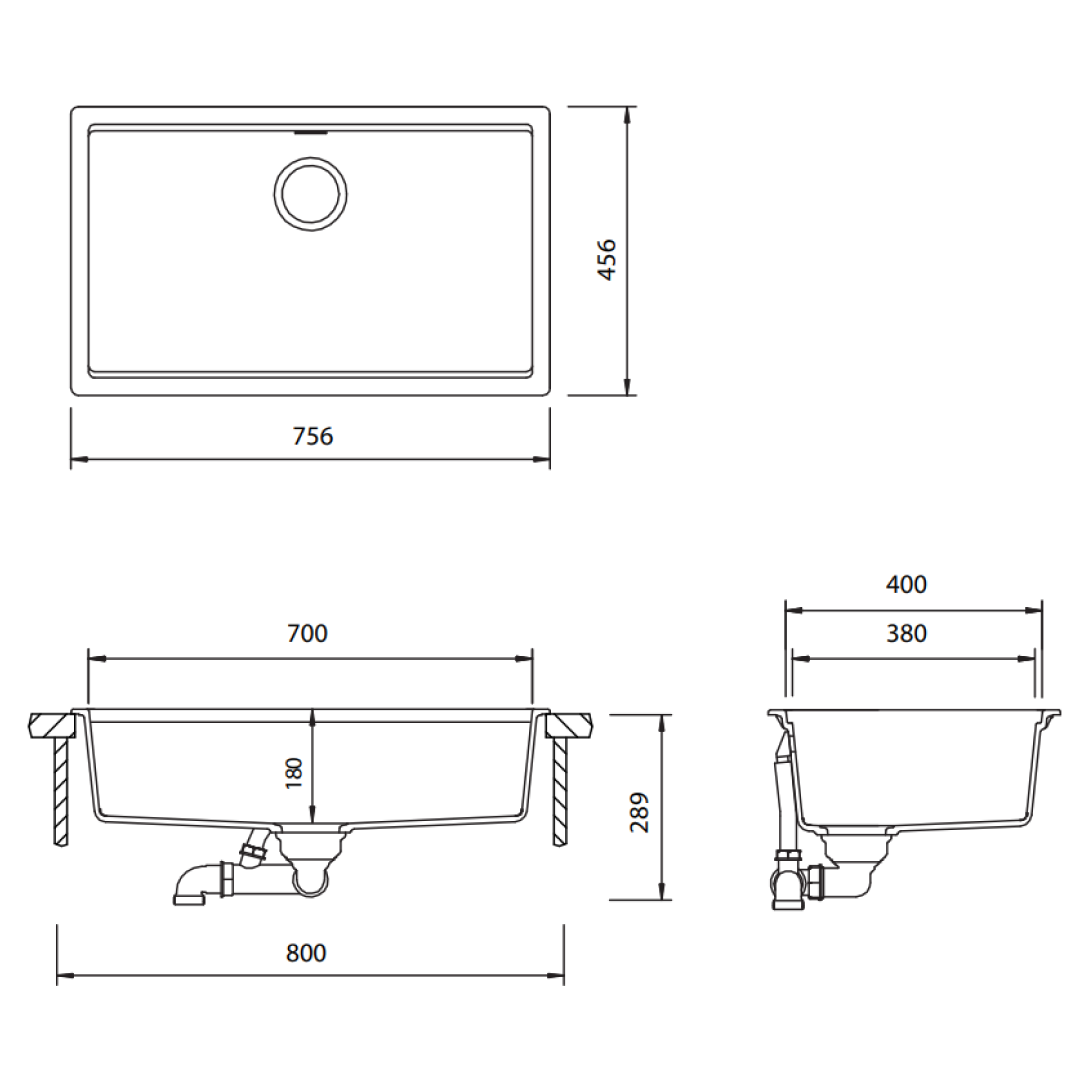 Abey Schock Kiruna KN-100XLD Extra Large Single Bowl Sink - Day