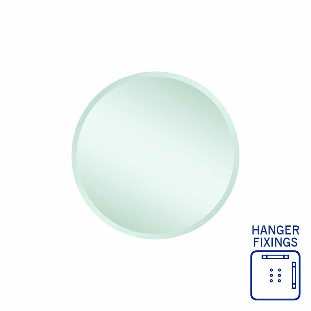 Thermogroup Kent 18mm Bevel Round Mirror - 500mmØ with Hangers - KR5050HN