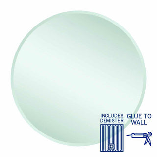Thermogroup Kent 18mm Bevel Round Mirror - 800mmØ Glue-to-Wall and Demister - KR8080GTD