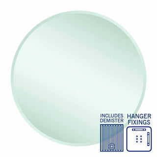 Thermogroup Kent 18mm Bevel Round Mirror - 800mmØ with Hangers and Demister - KR8080HND