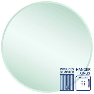 Thermogroup Kent 18mm Bevel Round Mirror - 900mmØ with Hangers and Demister - KR9090HND
