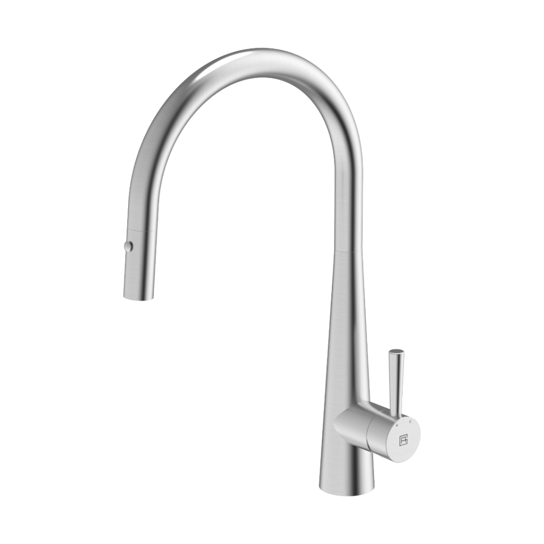Gareth Ashton 316 Alfresco Gooseneck Pull-Out Stainless Steel Sink Mixer - KTA014-316-BR