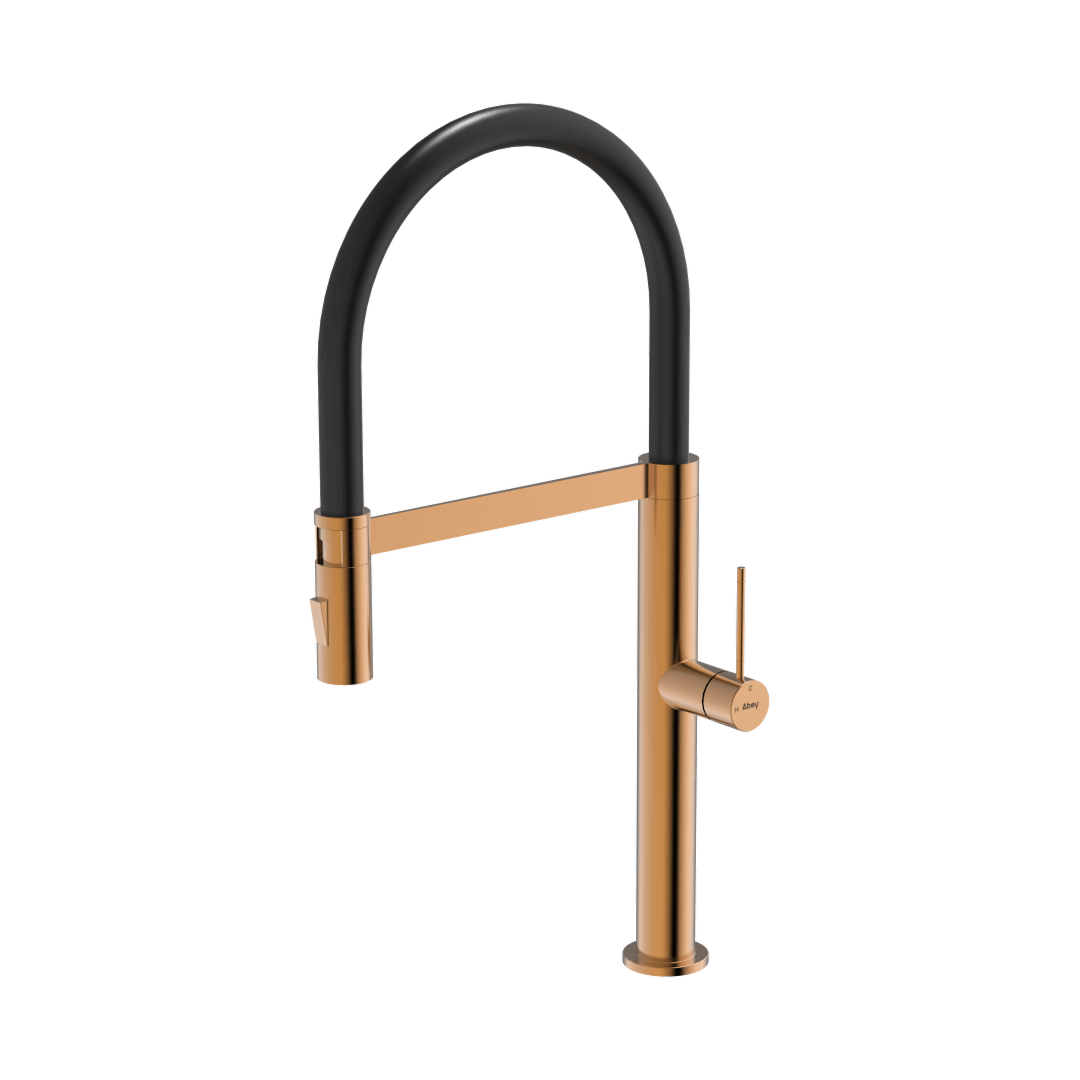 Abey 304 Stainless Steel Chef Kitchen Mixer with Dual Spray Magnetic Pull Down - Artisan Copper KTA019-CO