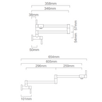 Abey Stainless Steel Pot Filler Tap - Eureka Gold KTA043-G