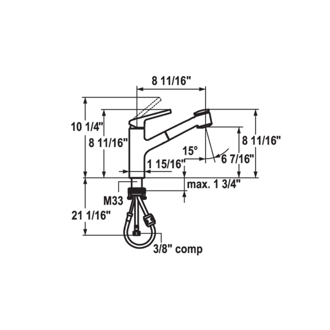 KWC Luna-E Pull Out Spray - Chrome - 10.441.033.000