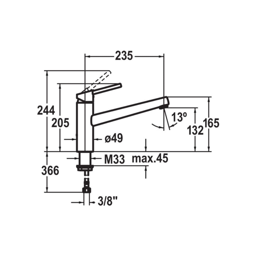 KWC Luna E Swivel Mixer - Matte Black - 10.441.023.176