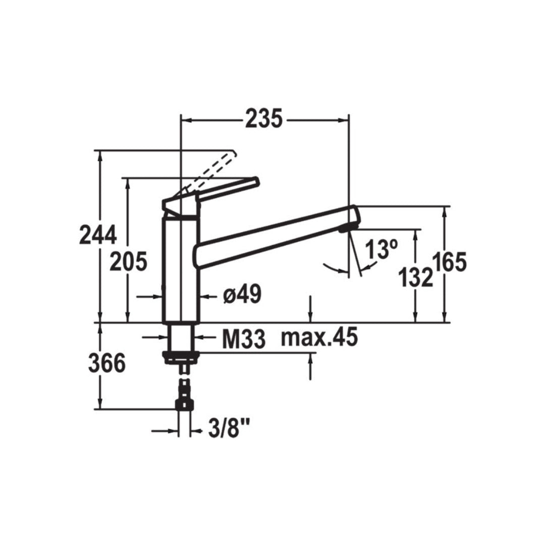 KWC Luna E Swivel Mixer - Matte Black - 10.441.023.176