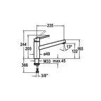 KWC Luna E Swivel Mixer (Lowline) - Chrome - 10.441.023.700