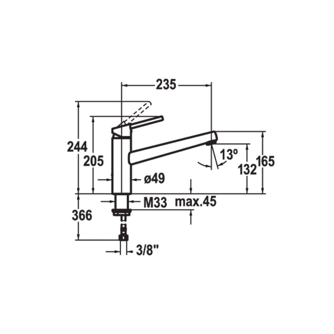KWC Luna E Swivel Mixer (Lowline) - Chrome - 10.441.023.700