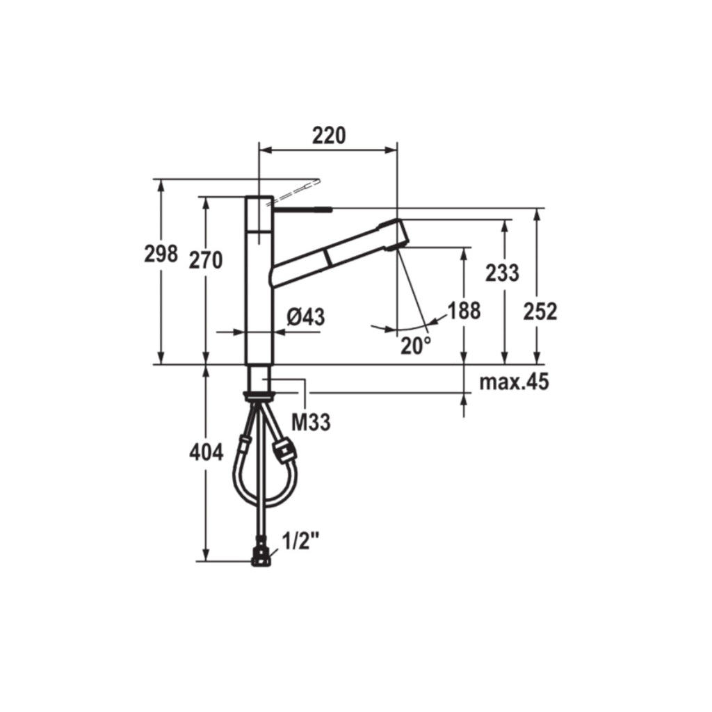 KWC ONO Pull-Out Spray - Stainless Steel - 10.151.033.700