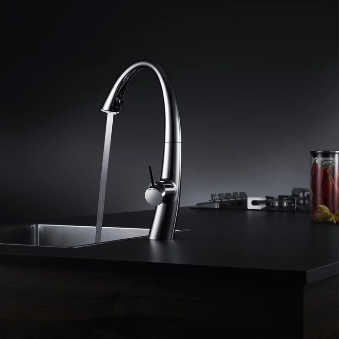 KWC Zoe Pull Out Sink Mixer with Light - Glacier White - 10.201.122.150