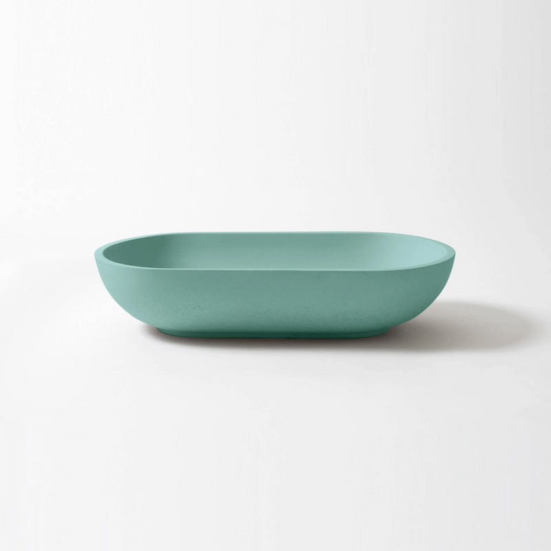 Concrete Studio Kaarla Vessel Oval Basin - Aqua