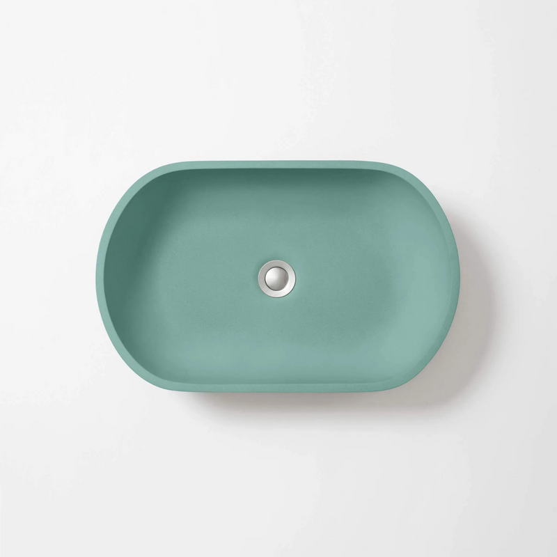Concrete Studio Kaarla Vessel Oval Basin - Aqua