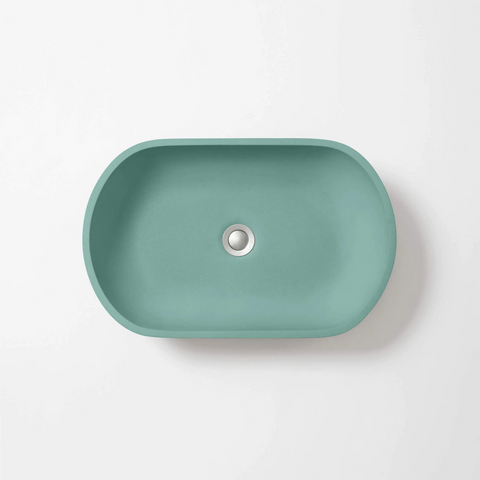 Concrete Studio Kaarla Vessel Oval Basin - Aqua