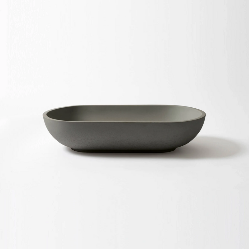 Concrete Studio Kaarla Vessel Oval Basin - Dark Grey