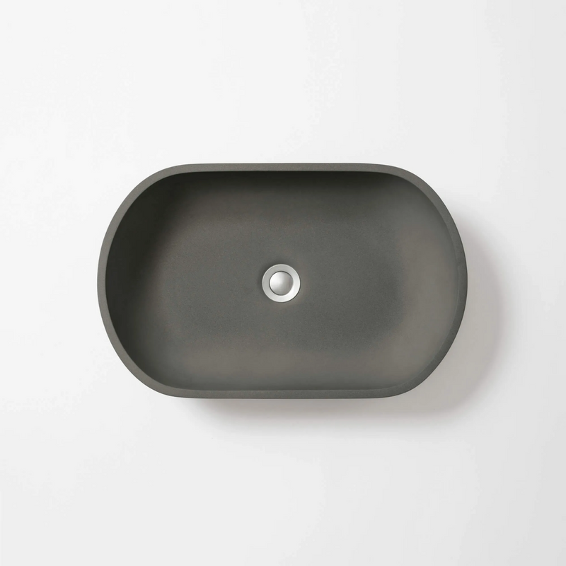 Concrete Studio Kaarla Vessel Oval Basin - Dark Grey