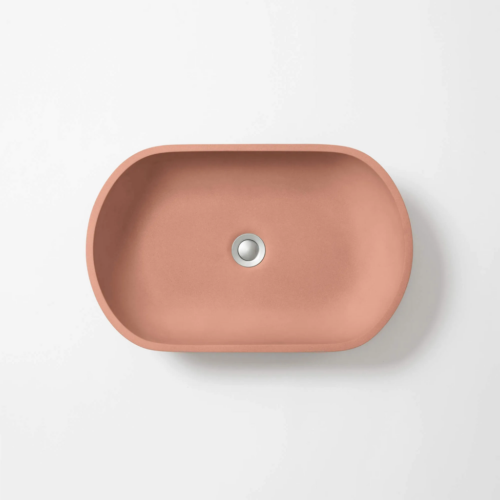 Concrete Studio Kaarla Vessel Oval Basin - Rose - KA-VRose