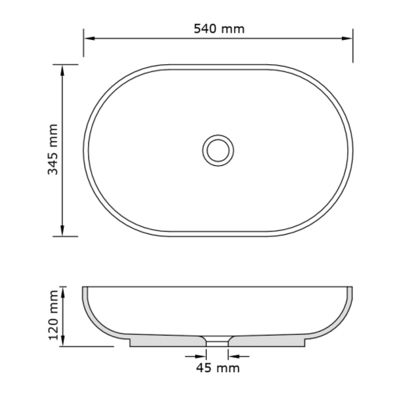 Concrete Studio Kaarla Vessel Oval Basin - Aqua