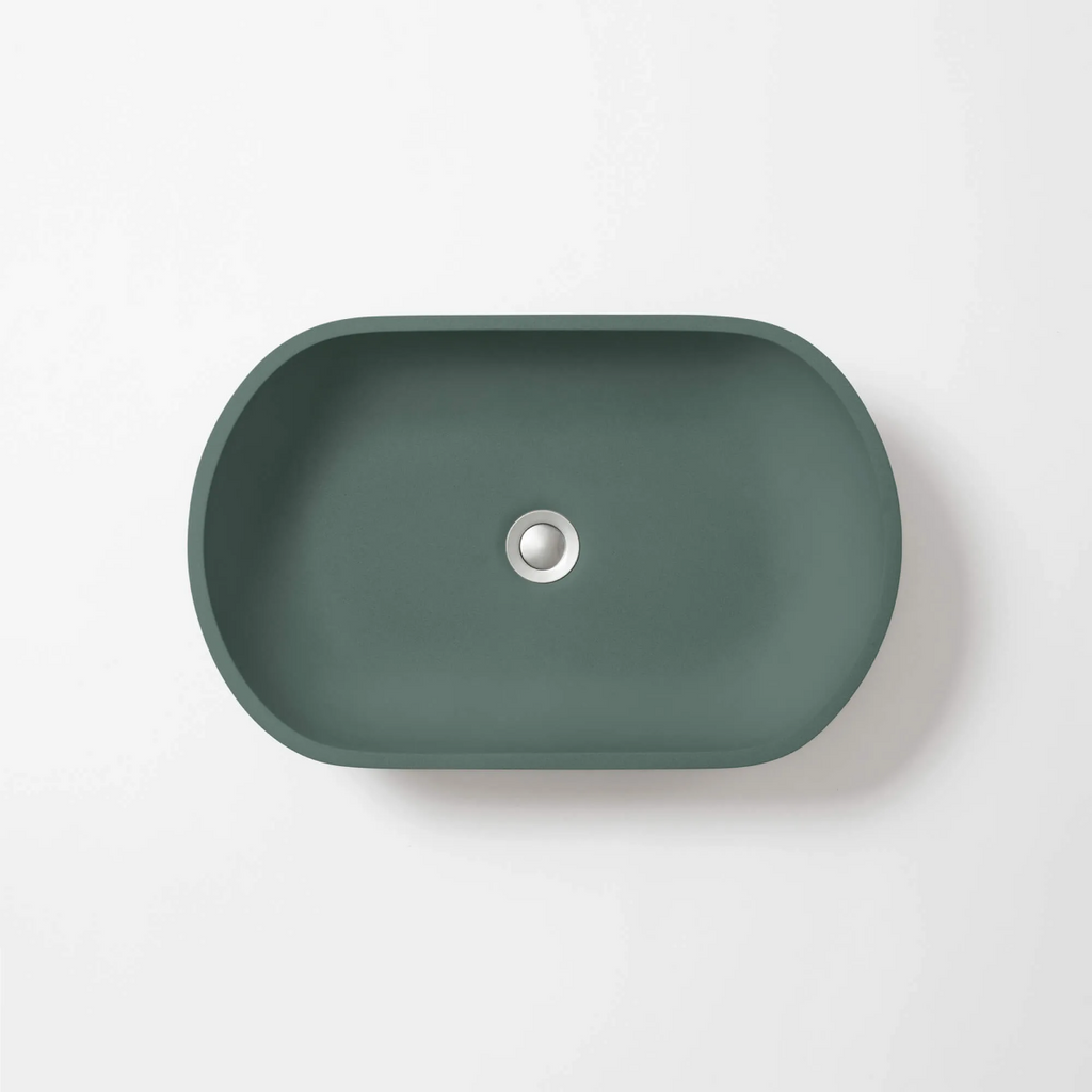 Concrete Studio Kaarla Vessel Oval Basin - Teal - KA-VTeal
