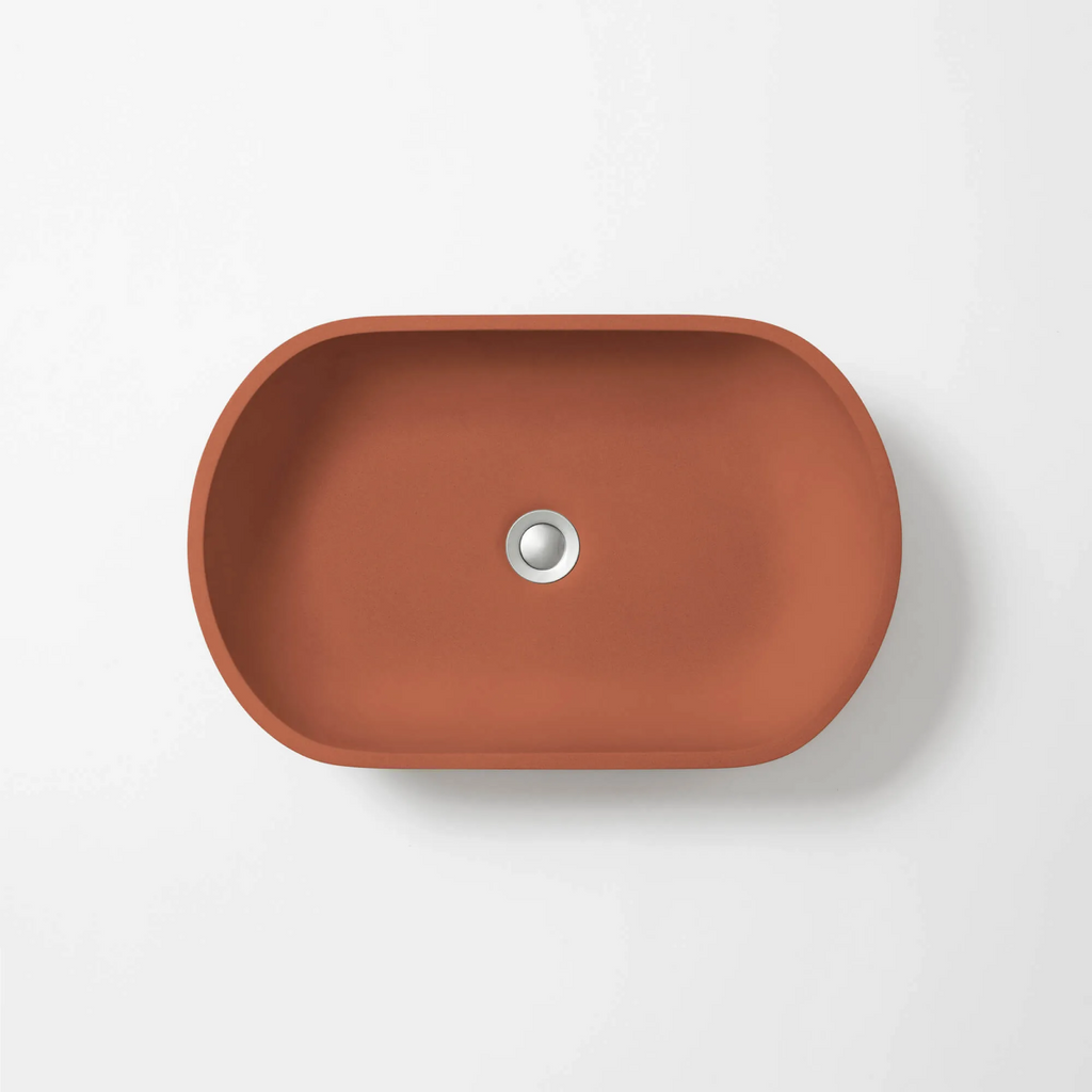 Concrete Studio Kaarla Vessel Oval Basin - Terracotta - KA-VTerracotta