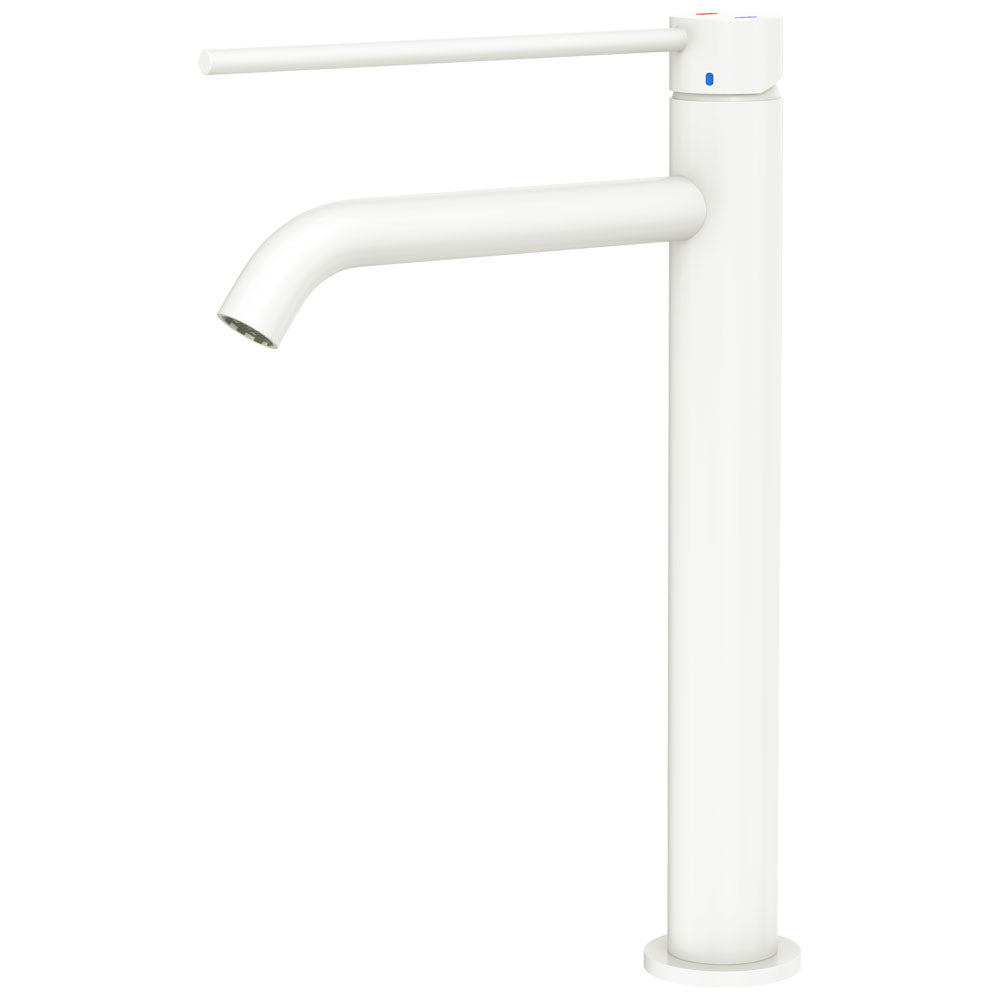 Fienza Kaya Care Tall Basin Mixer - Matte White - 228107DMW