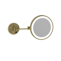 Thermogroup 3x Magnification Brushed Brass Wall Mounted Shaving Mirror, 250mm Diameter with Concealed Wiring - L252CSMCBB