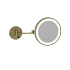 Thermogroup 3x Magnification Brushed Brass Wall Mounted Shaving Mirror, 250mm Diameter with Concealed Wiring - L252CSMCBB